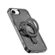 Pouzdro iPhone 16e, Glittery Magnetic Kickstand, černé
