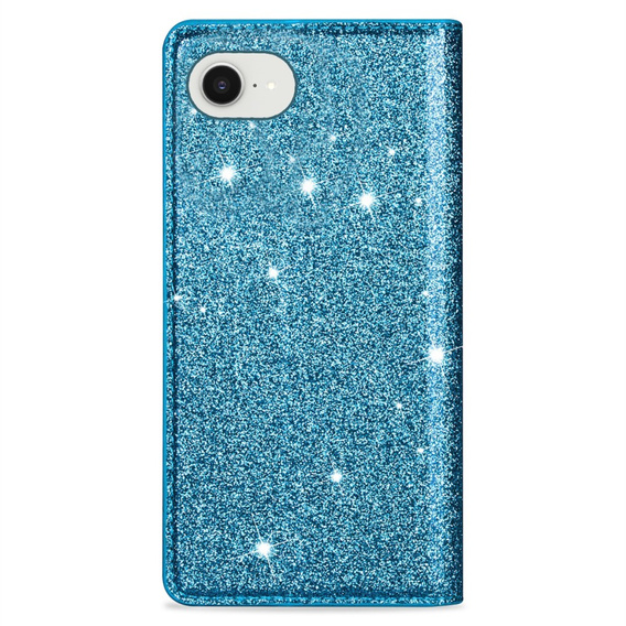 Flipové pouzdro pro iPhone 16E, Card Slot Glittery, modré