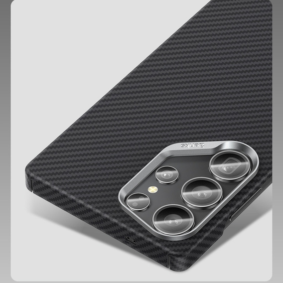Pouzdro BENKS Kevlar pro Samsung Galaxy S25+ Plus, pro MagSafe, Carbon Fiber, černé