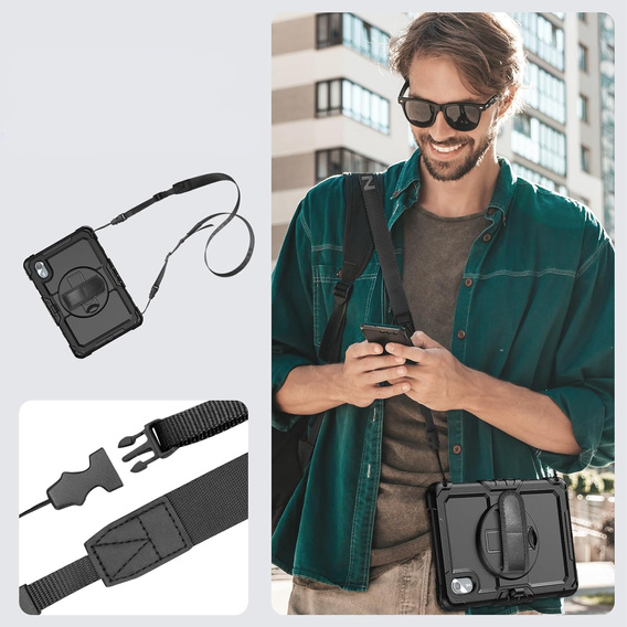 Obrněné pouzdro pro Lenovo Tab M11, ochranné 360 se slotem na stylus, černé