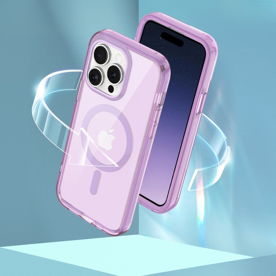 Pouzdro pro iPhone 16 Pro, Shockproof Hybrid, s fólií na displej, pro MagSafe, fialové