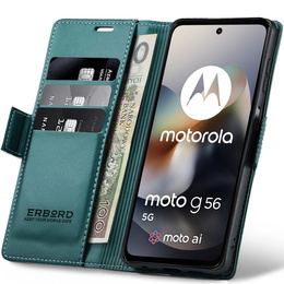 ERBORD Lesklá peněženka Litchi s klopou pro Motorola Moto G56 5G