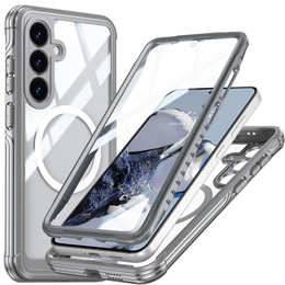 Pouzdro pro Samsung Galaxy S25 FE, Shockproof, se sklem, pro MagSafe, šedé