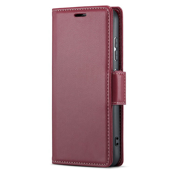 Pouzdro pro Xiaomi 15, ERBORD Glossy Litchi, flipová peněženka, červené