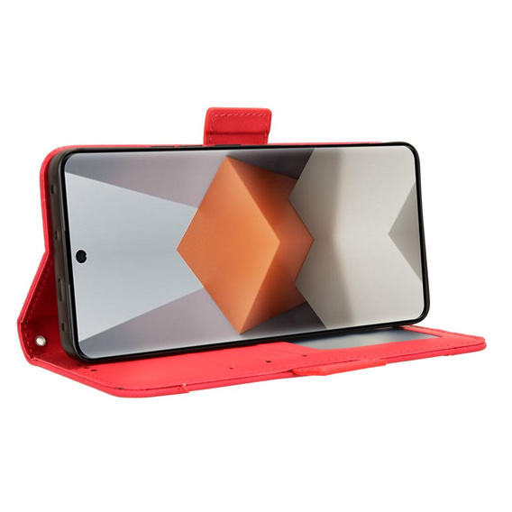 Klopové pouzdro pro Xiaomi Redmi Note 13 Pro+, Card Slot, červené