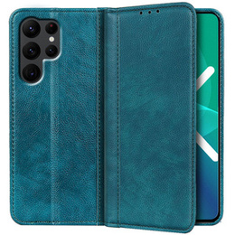 Pouzdro pro Samsung Galaxy S22 Ultra 5G, Wallet Litchi Leather, modré