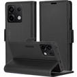 Pouzdro pro Xiaomi Redmi Note 13 5G, ERBORD Glossy Litchi, flipová peněženka, černé