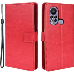 Klopové pouzdro pro Infinix Hot 11s, Crazy Horse Wallet, červené