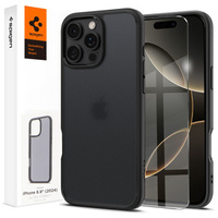 Pouzdro Spigen pro iPhone 16 Pro Max, Ultra Hybrid, černá / matná + 9H tvrzené sklo