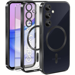 Pouzdro pro Samsung Galaxy A15 4G/5G, Electro MagSafe, černé + sklo na displej
