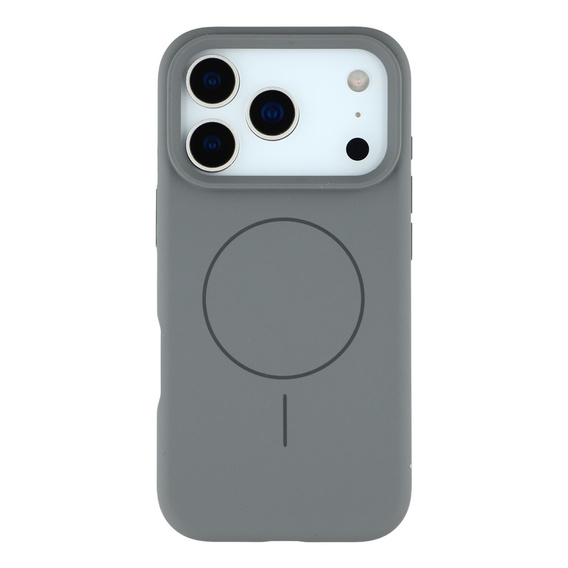 Silikonové pouzdro pro iPhone 17 Pro, pro MagSafe, proti nárazu, šedé