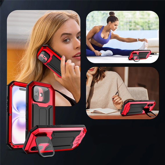 Pevné pouzdro R-JUST s krytem displeje a stojánkem pro iPhone 17