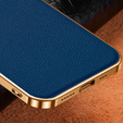 Pouzdro pro iPhone 14 Pro, Cowhide Leather, modré