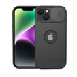 Pouzdro ERBORD MagSafe Cam Slider, černé + sklo na displej pro iPhone 13 / iPhone 14