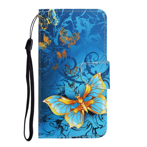Klopové pouzdro pro Xiaomi Redmi 9A, Wallet, Butterfly modré