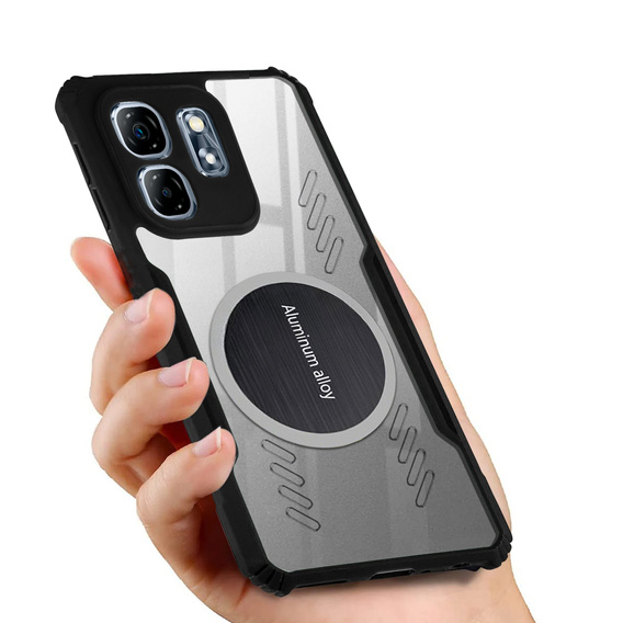 Pouzdro pro Infinix Hot 50i 4G, s magnetickou fólií, transparentní / černé