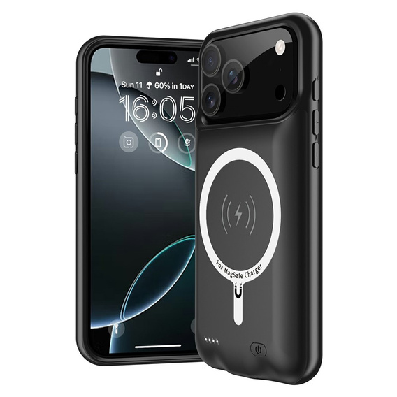 Pouzdro s baterií pro iPhone 17 Pro Max Powerbank 6000mAh MagSafe