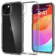 Pouzdro Spigen pro iPhone 15, Ultra Hybrid, průhledné + 9H tvrzené sklo