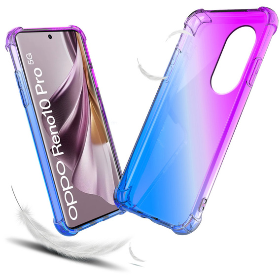 Pouzdro pro Oppo Reno 10 / 10 Pro, Gradient Dropproof, Fialová / modrá