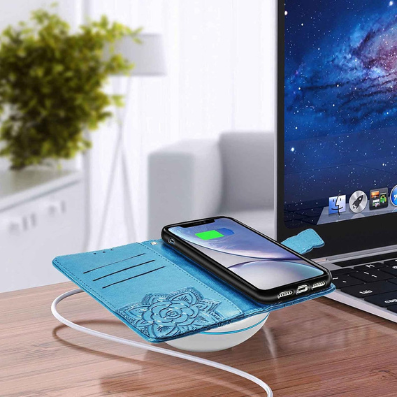 Klopové pouzdro pro Oppo Reno 13F / Oppo Reno 13FS, Butterfly, modré