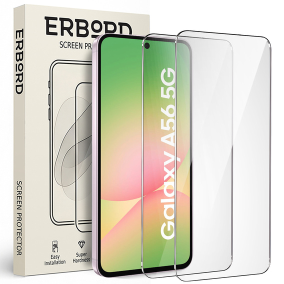2x tvrzené sklo ERBORD 9H Hard Glass na displeji pro Samsung Galaxy A56 5G