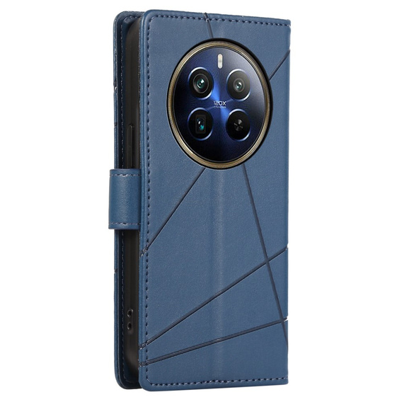 Pouzdro s klopou pro Realme 12 Pro 5G / 12 Pro+ 5G, Leather Line Wallet, modré