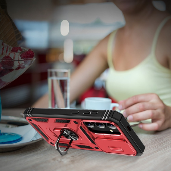 Pouzdro pro Samsung Galaxy S24+ Plus, CamShield Slide, červené / černé