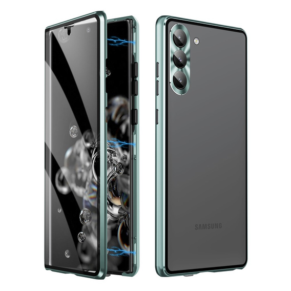 Pouzdro pro Samsung Galaxy S23, Magnetic Dual Glass, zelené