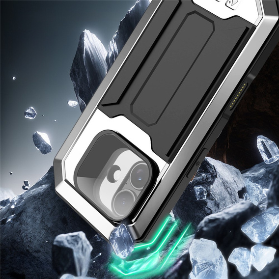 Pevné pouzdro R-JUST s krytem displeje a stojánkem pro iPhone 17