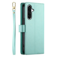 Klopové pouzdro pro Samsung Galaxy A56 5G, Wallet Zipper Pocket, zelené