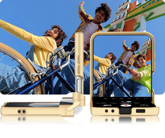 Pouzdro pro Samsung Galaxy Z Flip7 FE / Z Flip6, Electro Ring, bílé