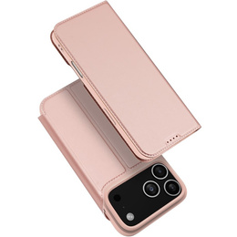 Pouzdro Dux Ducis pro iPhone 17 Pro Max, Skin Pro, s klopou, s přihrádkou na kartu, růžové