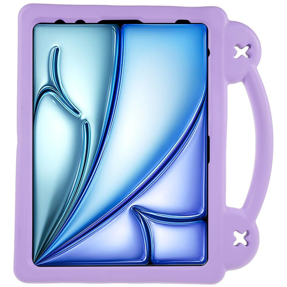 Dětské pouzdro pro Apple iPad Air 11" 6 gen. 2024, Cute Patterns, se stojánkem, fialové