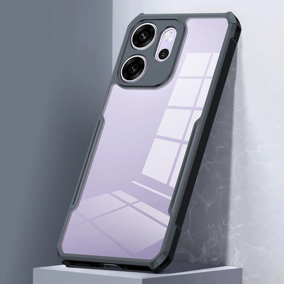 Pouzdro pro Oppo Reno 14F, vyztužené, průhledné s černými boky