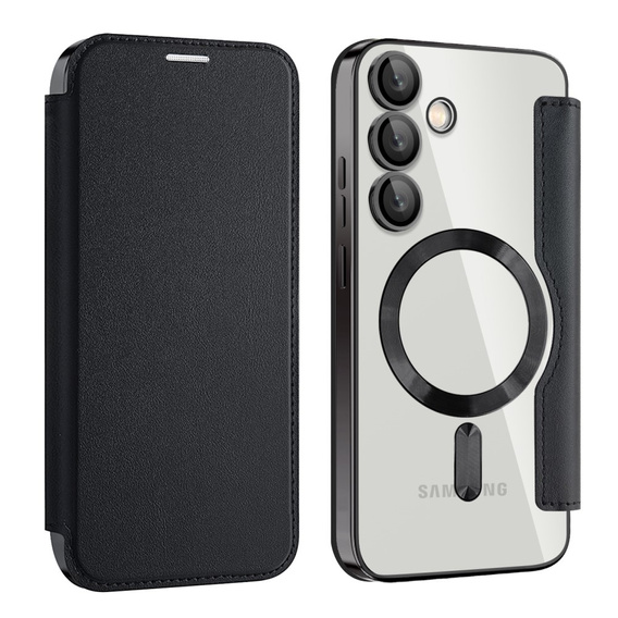 Klopové pouzdro pro Samsung Galaxy S24 FE, RFID Wallet MagSafe CamShield, černé
