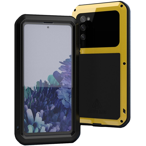 Pouzdro Love Mei pro Samsung Galaxy S20 FE 4G/5G, armored with glass, žluté