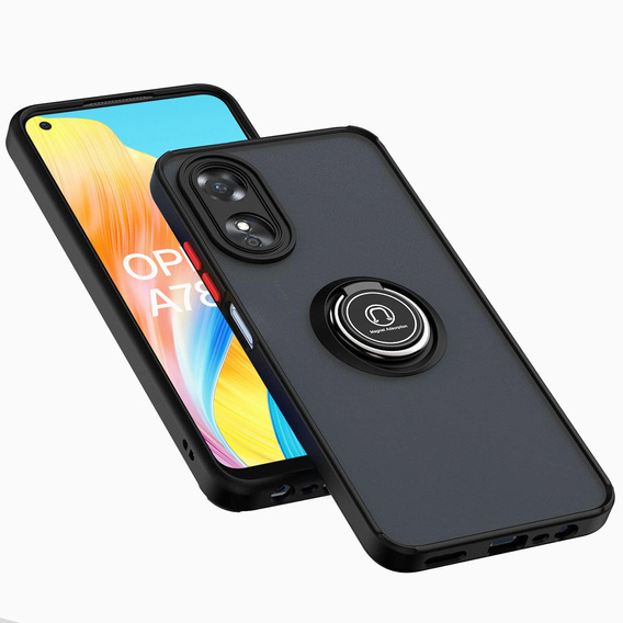 Pouzdro pro Oppo A78 4G, Frosted Ring, černé