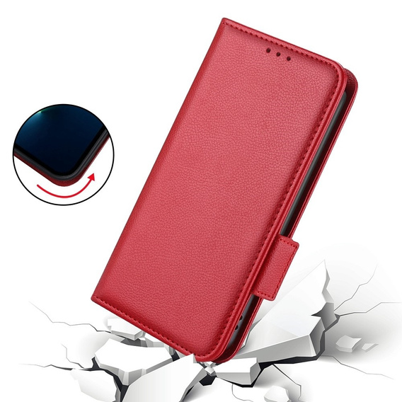 Klopové pouzdro pro Xiaomi Redmi Note 12 5G / POCO X5 5G, Wallet Litchi Magnet, červené