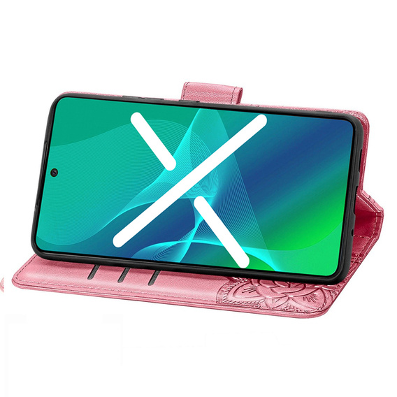 Klopové pouzdro pro Motorola Moto G14, Butterfly, růžové 