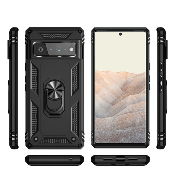 Pancéřové pouzdro pro Google Pixel 6 Pro, Nox Case Ring, černé