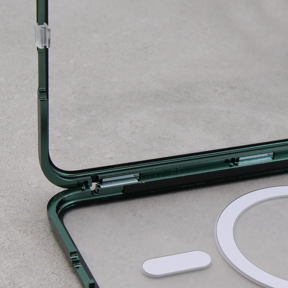 Magnetické pouzdro Dual Glass MagSafe pro Samsung Galaxy S23+ Plus, zelené