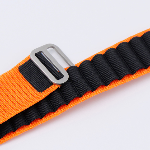 Nylonový řemínek pro Apple Watch 1/2/3/4/5/6/7/8/SE/ULTRA 42/44/45/49 mm, oranžový / černý