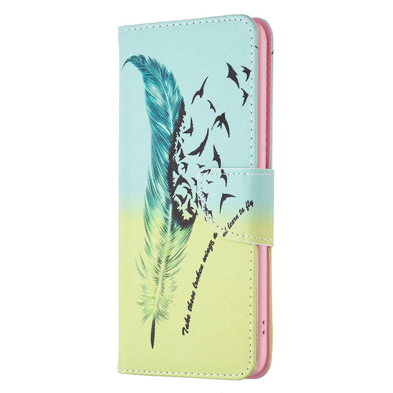 Klopové pouzdro pro Motorola Moto G54 5G, Wallet, feather, modré