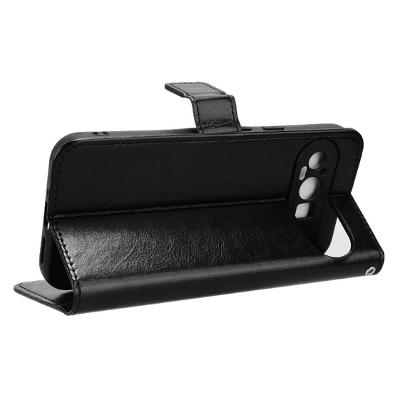 Klopové pouzdro pro Google Pixel 9 Pro XL, Crazy Horse Wallet, černé