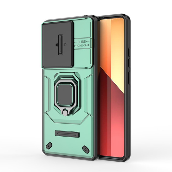 Pouzdro pro Xiaomi Redmi Note 13 Pro 4G / Xiaomi Redmi Note 14S / Xiaomi Poco M6 Pro 4G, KickStand Camera Lens, zelené