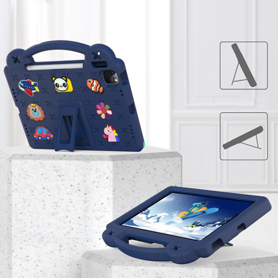 Dětské pouzdro pro iPad Air 10.9" 2022/2020 (5/4 gen.) / Pro 11" 2022/2021/2020 (4/3/2 gen.), Cute Patterns, se stojánkem, námořnicky modré