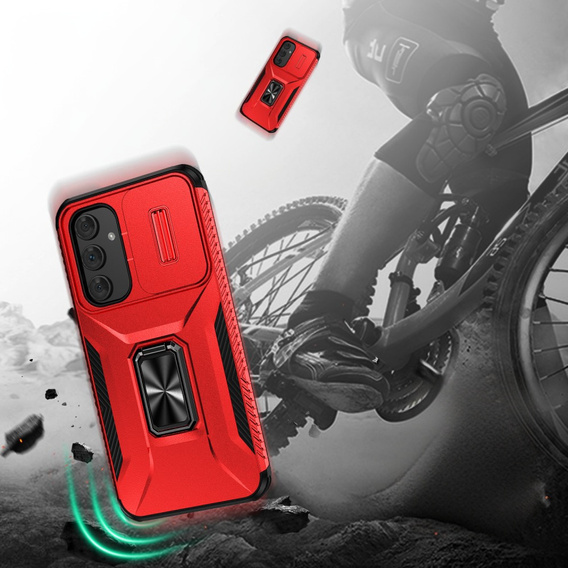 Pancéřové pouzdro pro Samsung Galaxy A54 5G, pancéřový kroužek Slide Ring, červené