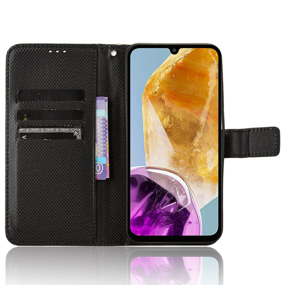 Klopové pouzdro pro Samsung Galaxy M15 5G, Wallet Smart Magnet, černé