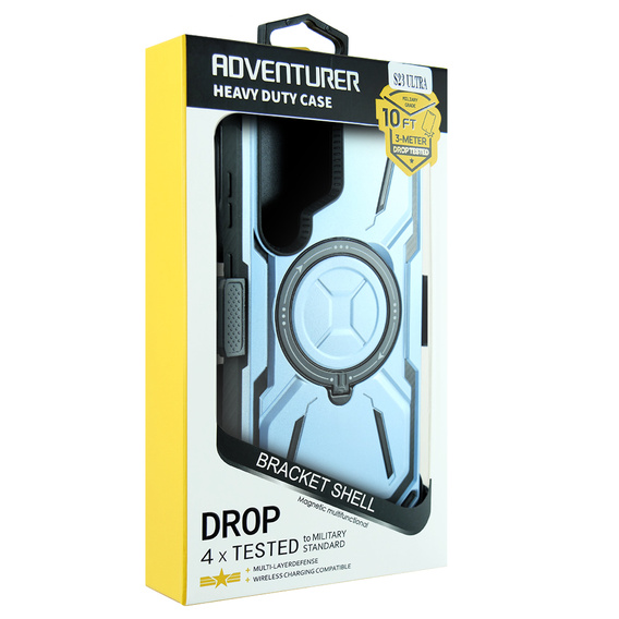 Pouzdro pro Samsung Galaxy S23 Ultra, Heavy Duty Ring Belt Clip, modré
