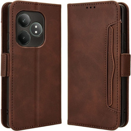 Klopové pouzdro pro Realme GT 6 / 6T, Card Slot, hnědé